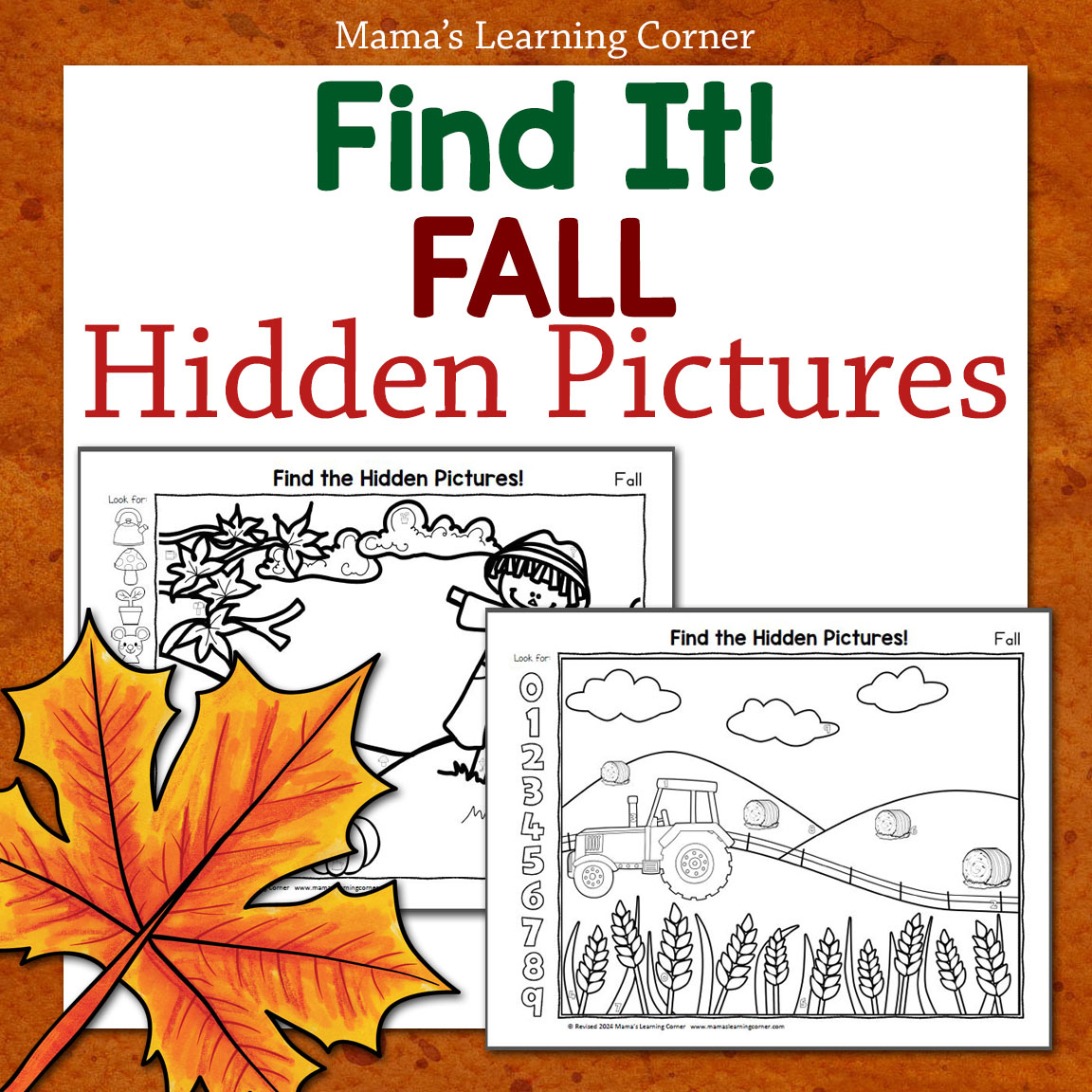 Fall Hidden Picture Worksheets - Mamas Learning Corner within Fall Themed Hidden Pictures