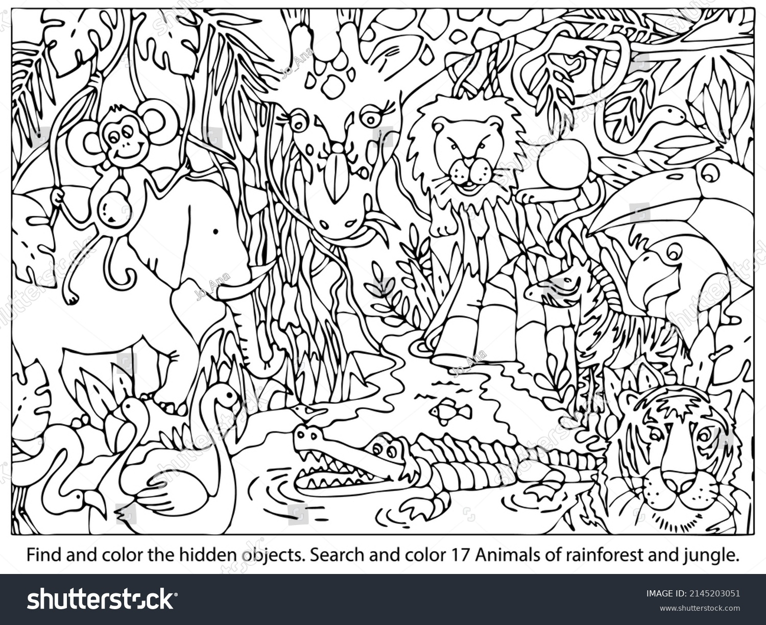 Find Color Hidden Objects Search Color Stock Vector (Royalty Free with Hidden Pictures To Color