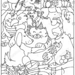 Find Coloring Hidden Objects Animal Dancing Stock Vector (Royalty Pertaining To Hidden Pictures To Color