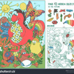 Find Hidden Objects Dinosaur Bunnies Duck Stock Vector (Royalty Throughout Hidden Pictures Puzzles Ducks & Bunnies