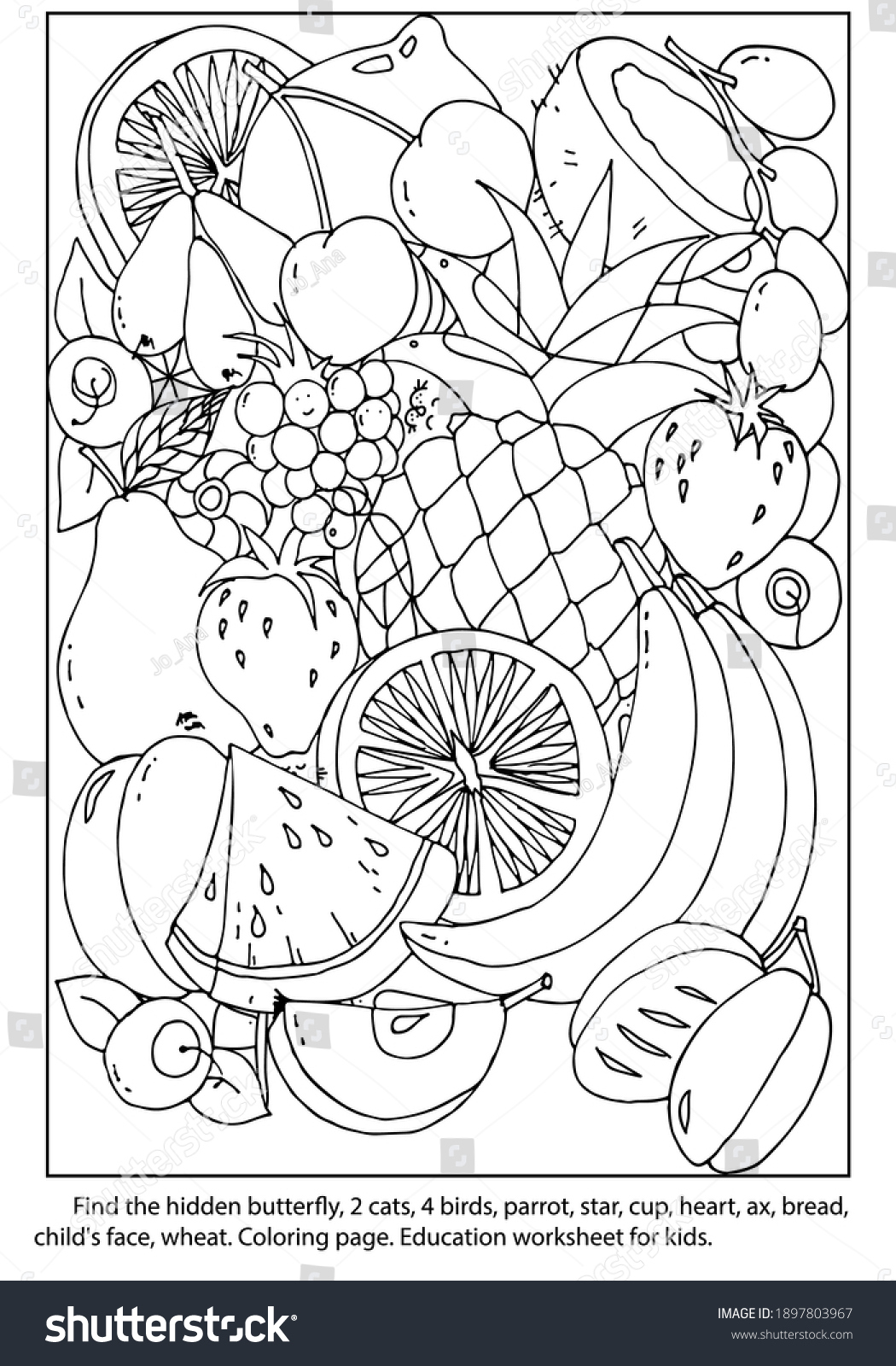 Find Hidden Objects Fruit Picture Seek Stock Vector (Royalty Free pertaining to Hidden Pictures Fruits And Vegetables