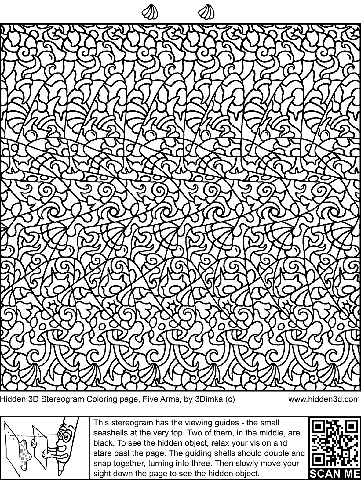 Free Coloring Page - Hidden 3D pertaining to Hidden Pictures to Color