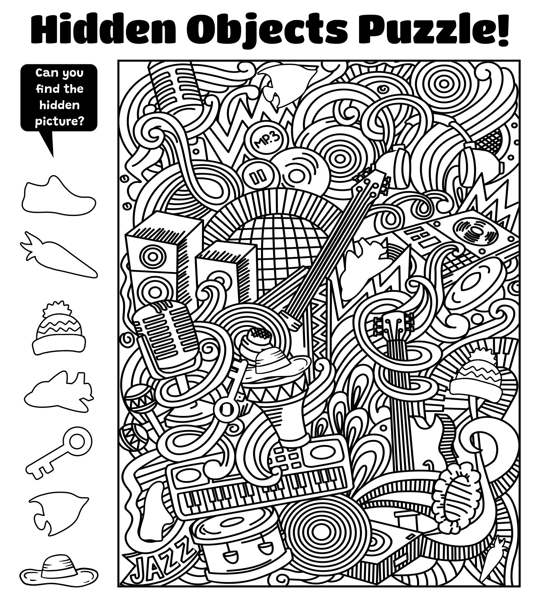 Free Hidden Pictures Printable Activities For Kids - Worksheets regarding Downlaodable Hidden Picture Pages Free Download