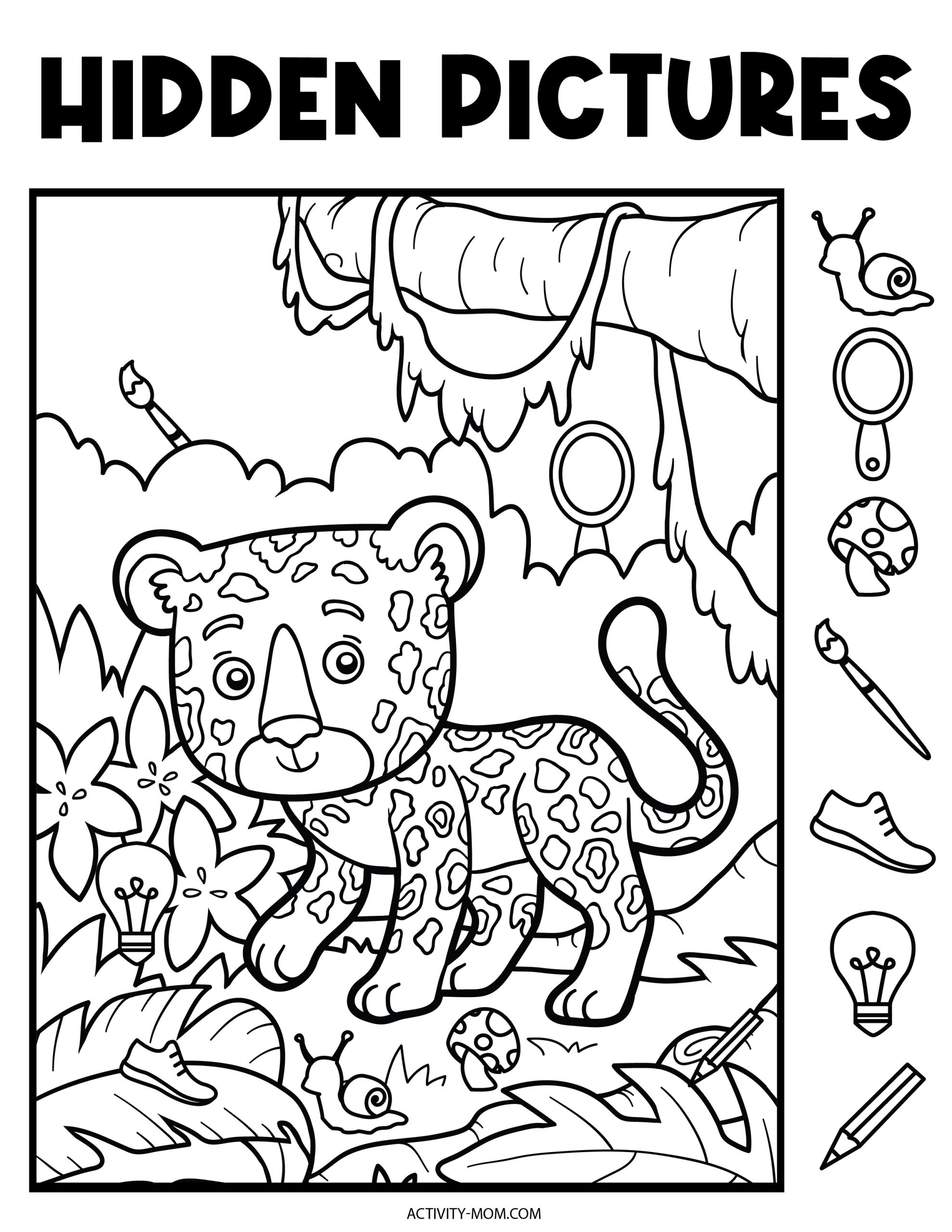 Free Hidden Pictures Printables For Kids - The Activity Mom for Hidden Objects Printable Pictures