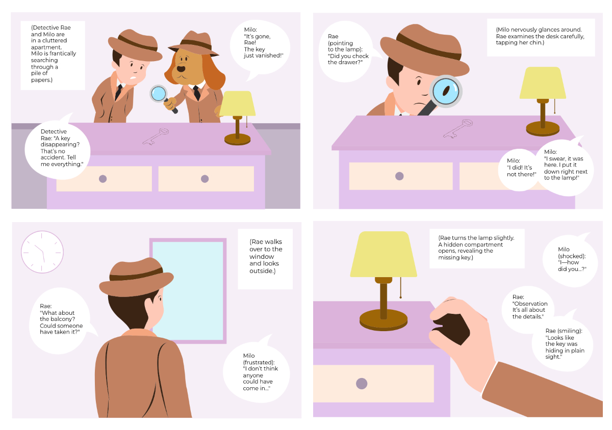 Free Pink And Purple Mystery Comic Strip Template To Edit Online inside Hidden Comic Pictures Printable