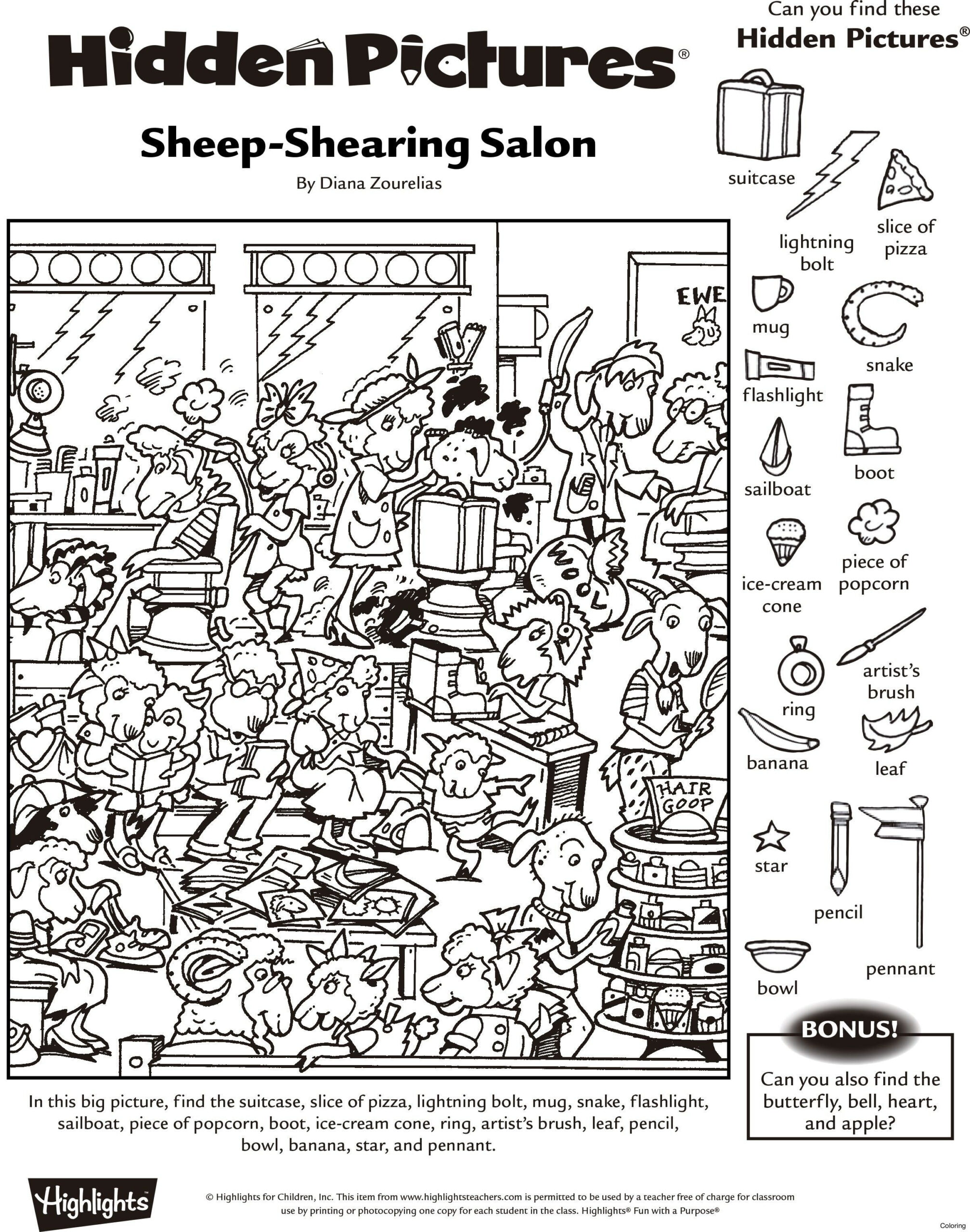 Free, Printable Hidden Picture Puzzles For Kids - Worksheets Library for Hidden Picture