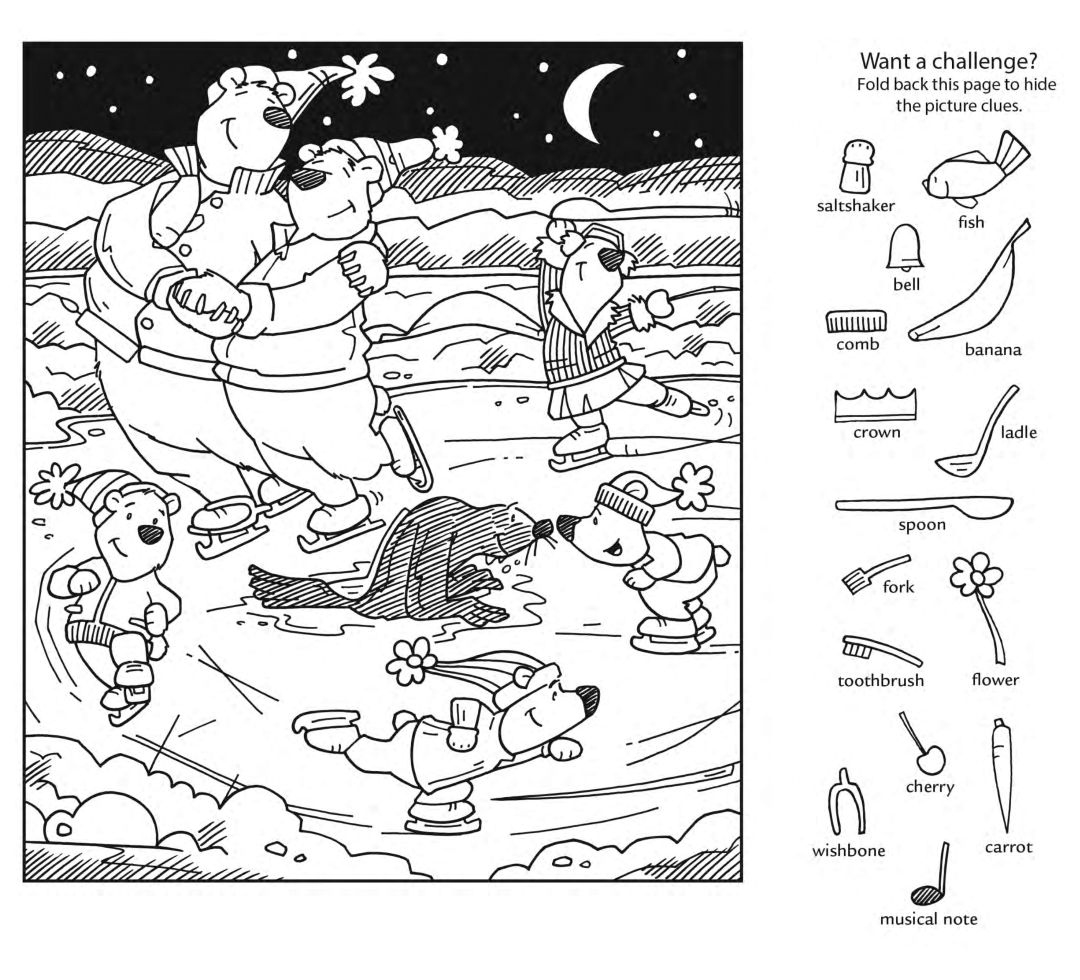 Free, Printable Hidden Picture Puzzles For Kids - Worksheets Library inside Winter Hidden Pictures Worksheets