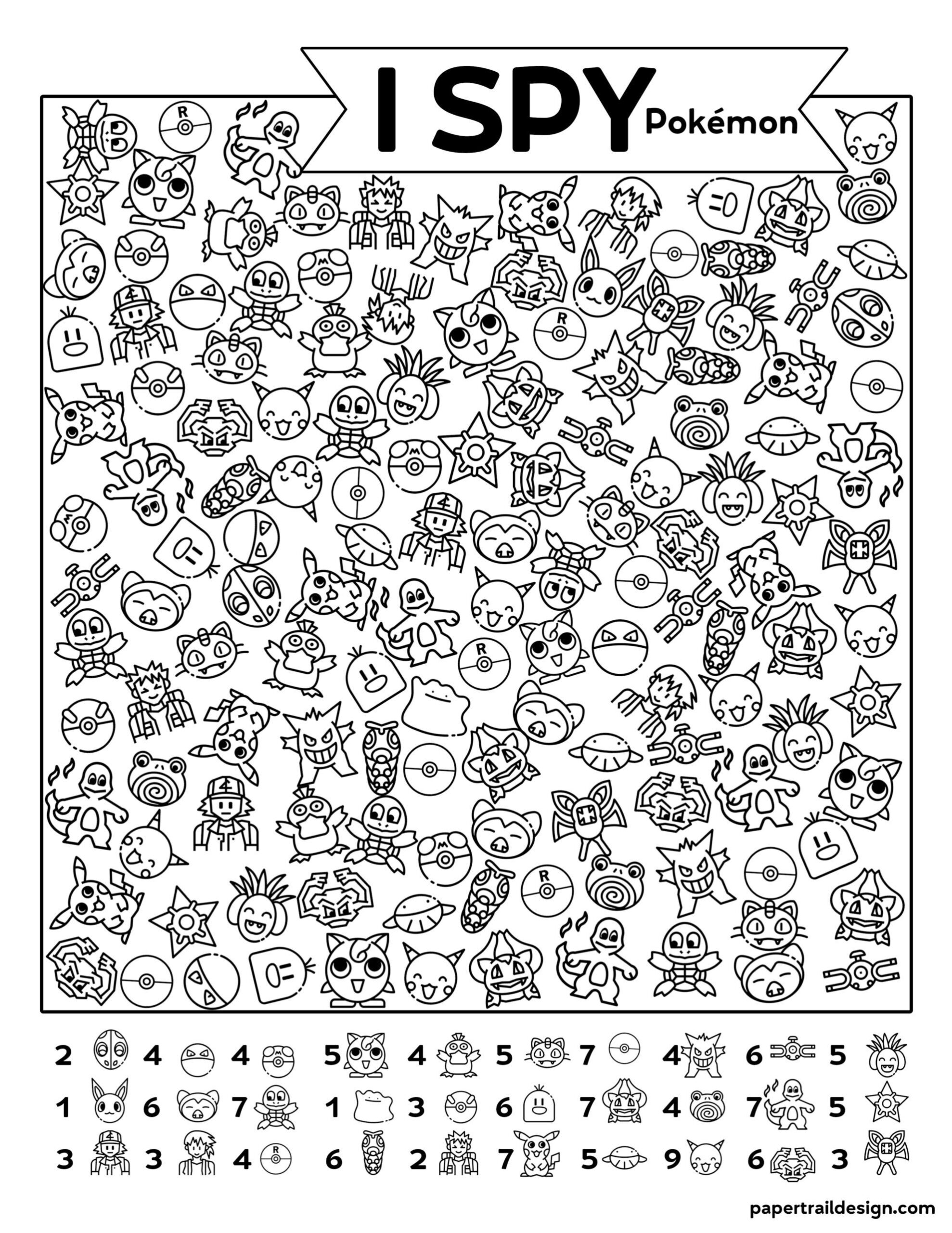 Free Printable I Spy Pokémon Activity - Paper Trail Design In 2025 within Pokemon Hidden Pictures Printable