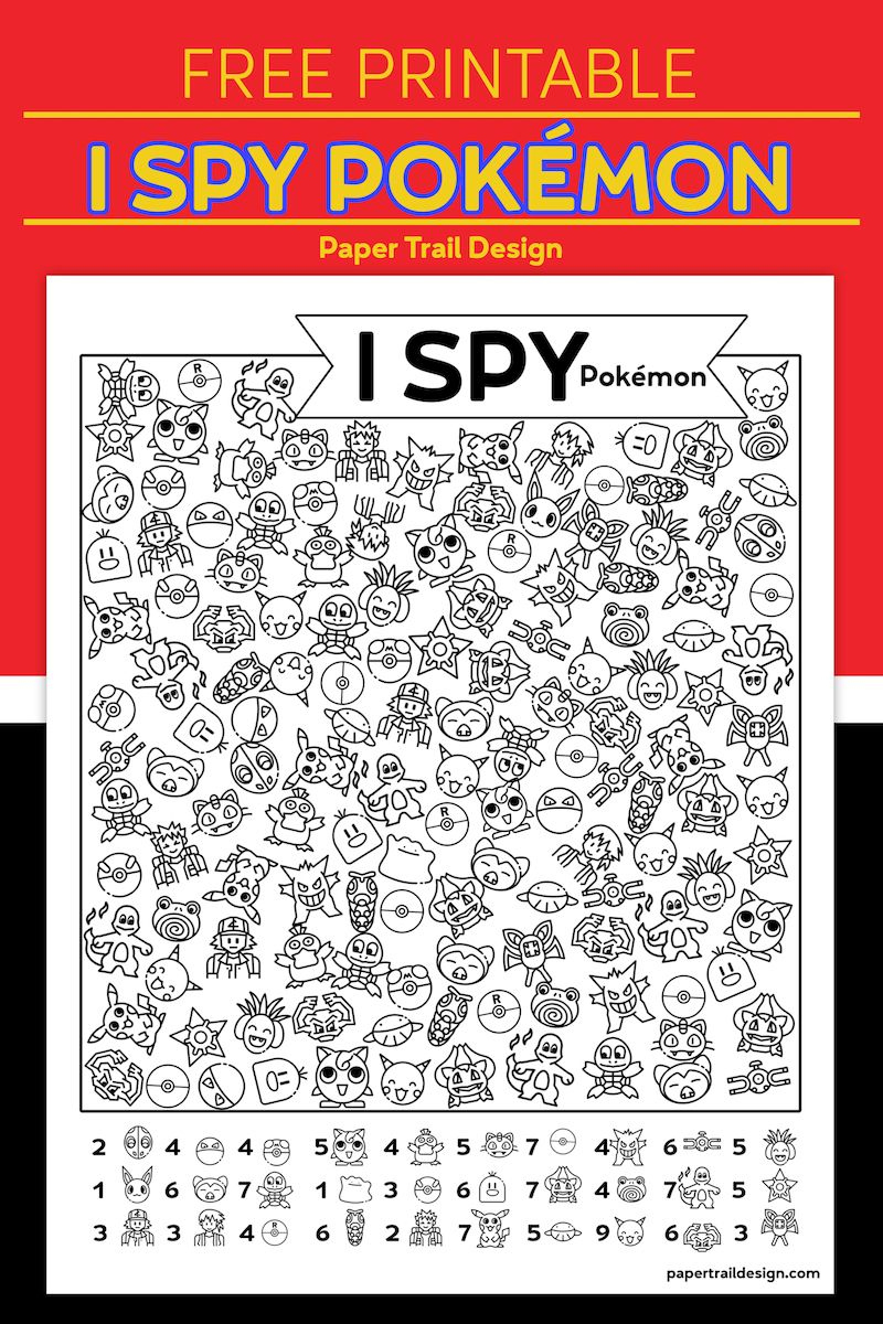 Free Printable I Spy Pokémon Activity - Paper Trail Design with Pokemon Hidden Pictures Printable