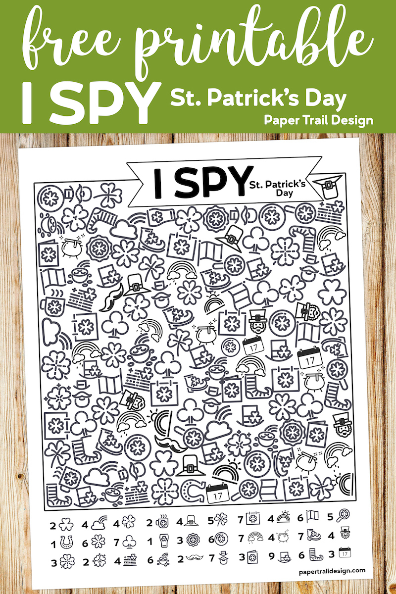 Free Printable I Spy St. Patrick&amp;#039;S Day Activity - Paper Trail Design pertaining to Hidden Pictures St Patrick Day