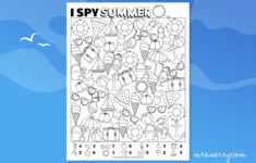 Free Printable I Spy Summer Game Sheet | Mrs. Merry in Hidden Pictures Kids to Print Summer