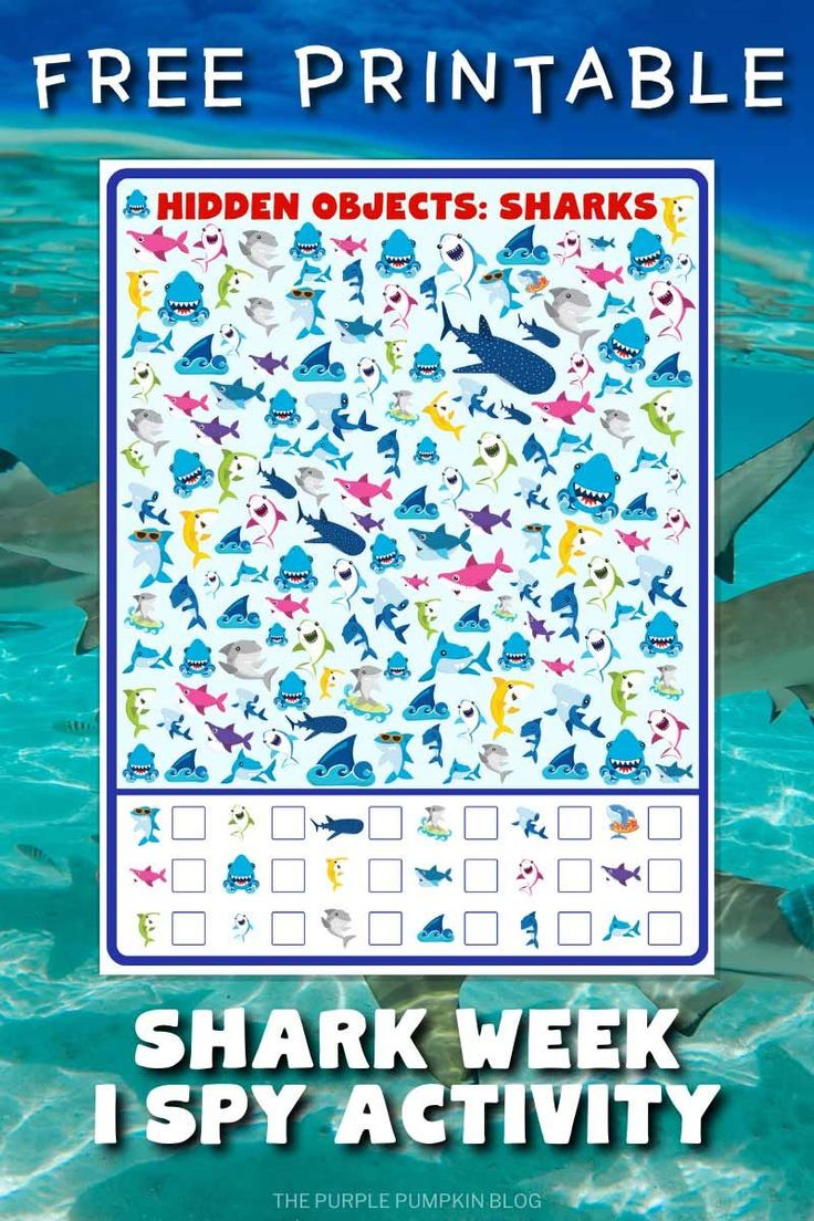 Free Printable Shark Week I Spy Activity pertaining to I Spy Hidden Pictures