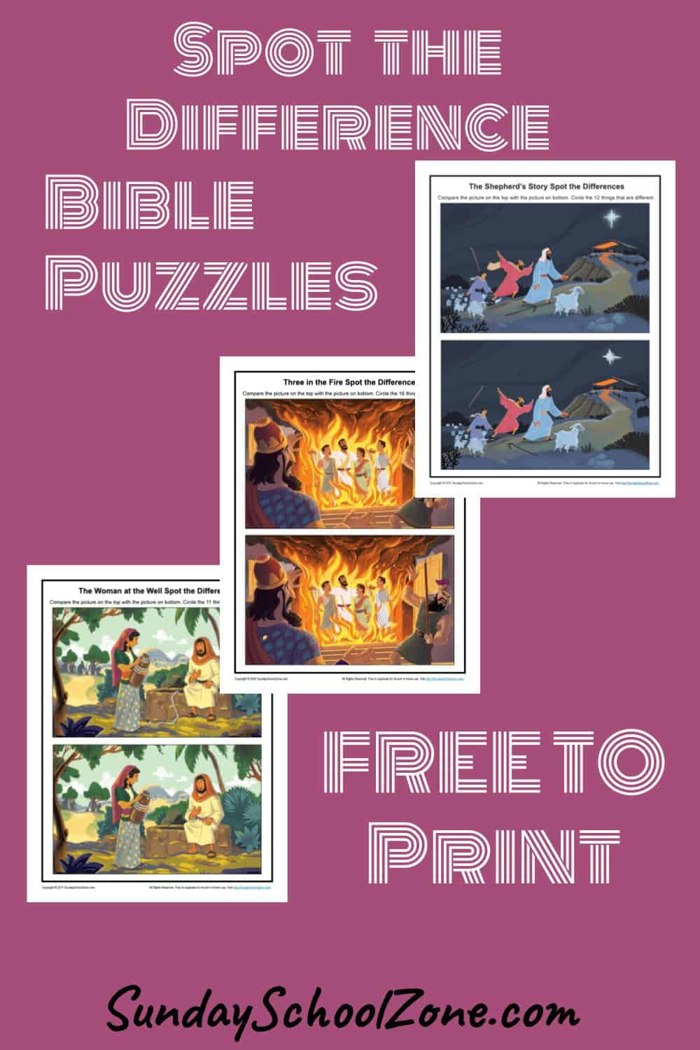 Free, Printable Spot The Differences Bible Activities | Sunday throughout Free Hidden Different Pictures Bible Puzzles