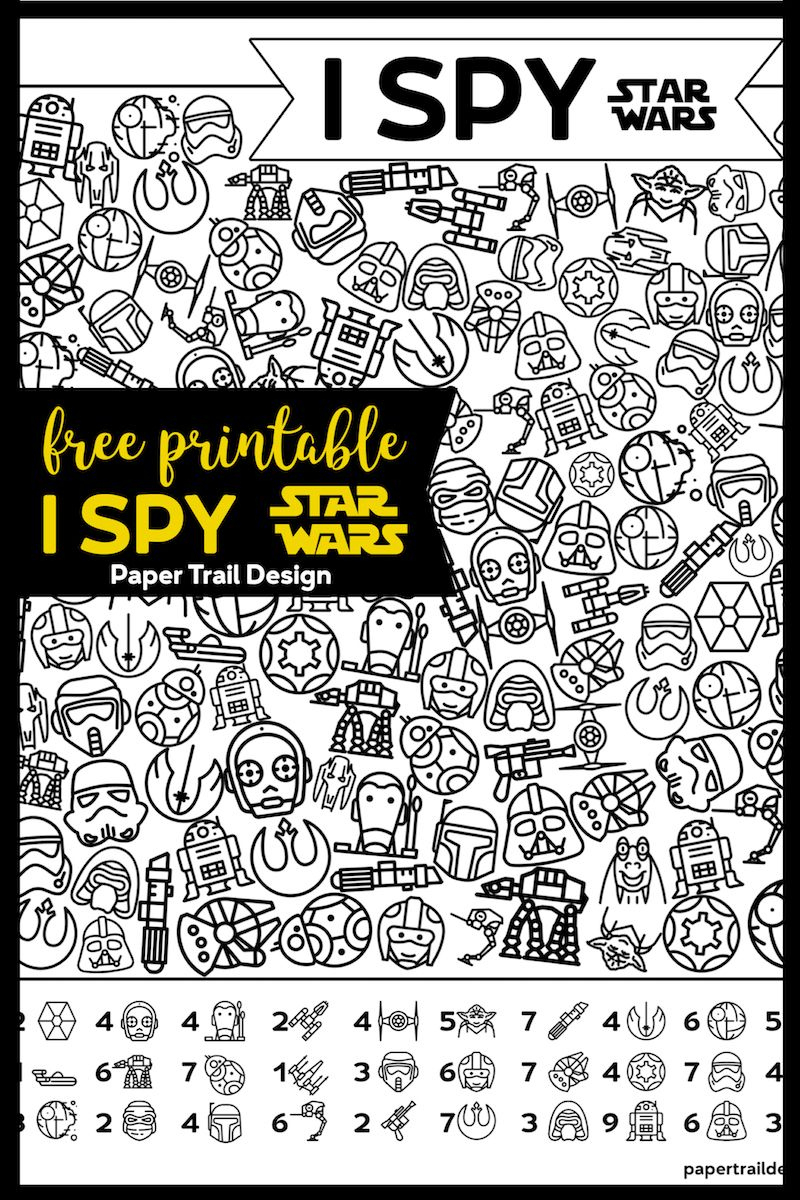 Free Printable Star Wars I Spy {Party Game} - Paper Trail Design inside Star Wars Hidden Pictures
