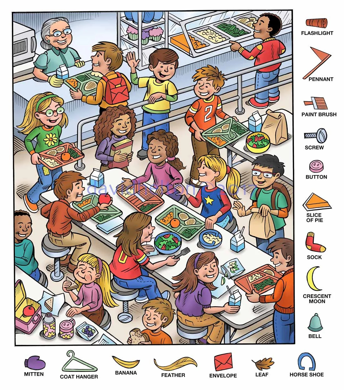 Friend Magazine&amp;quot; In The Cafeteria Hidden Picture — David Helton with regard to Hidden Pictures Printable In Color