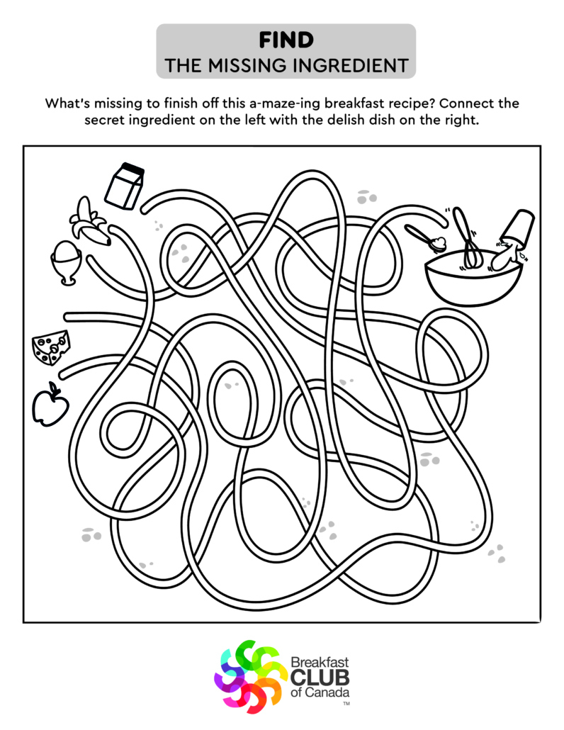 Game: Find The Missing Ingredient | Breakfast Club Of Canada in Find The Image Print Out