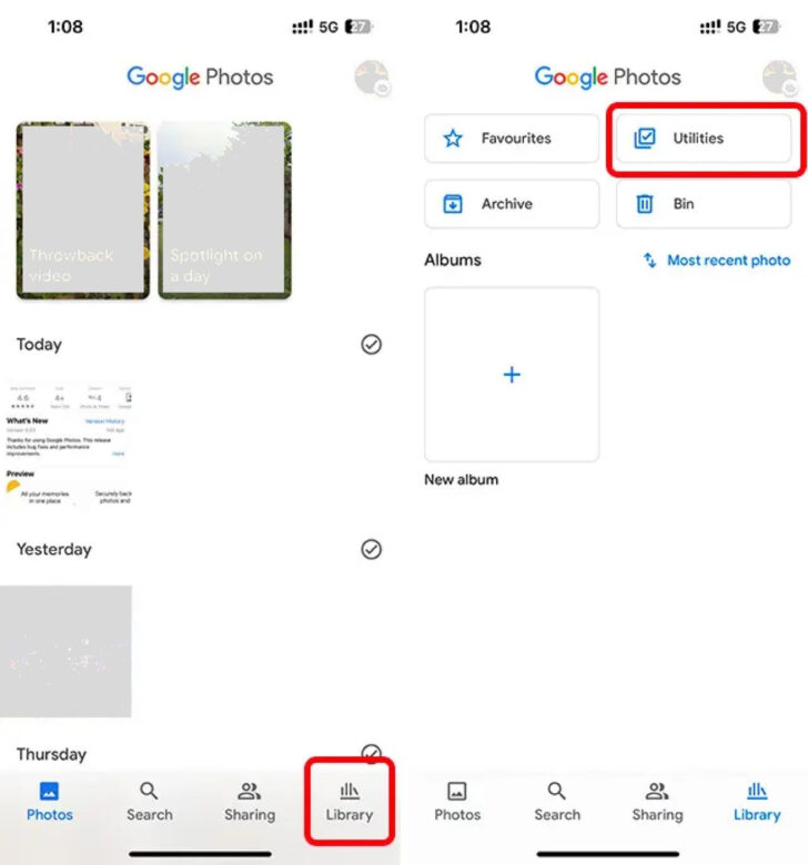 Hidden Pictures in Google Photos