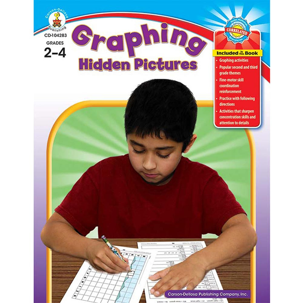 Graphing Hidden Pictures Gr 2-4 - Cd-104283 | Carson Dellosa regarding Hidden Pictures For 4th Graders