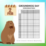 Groundhog Day Nonogram Puzzle | Math = Love For Groundhog Day Hidden Pictures