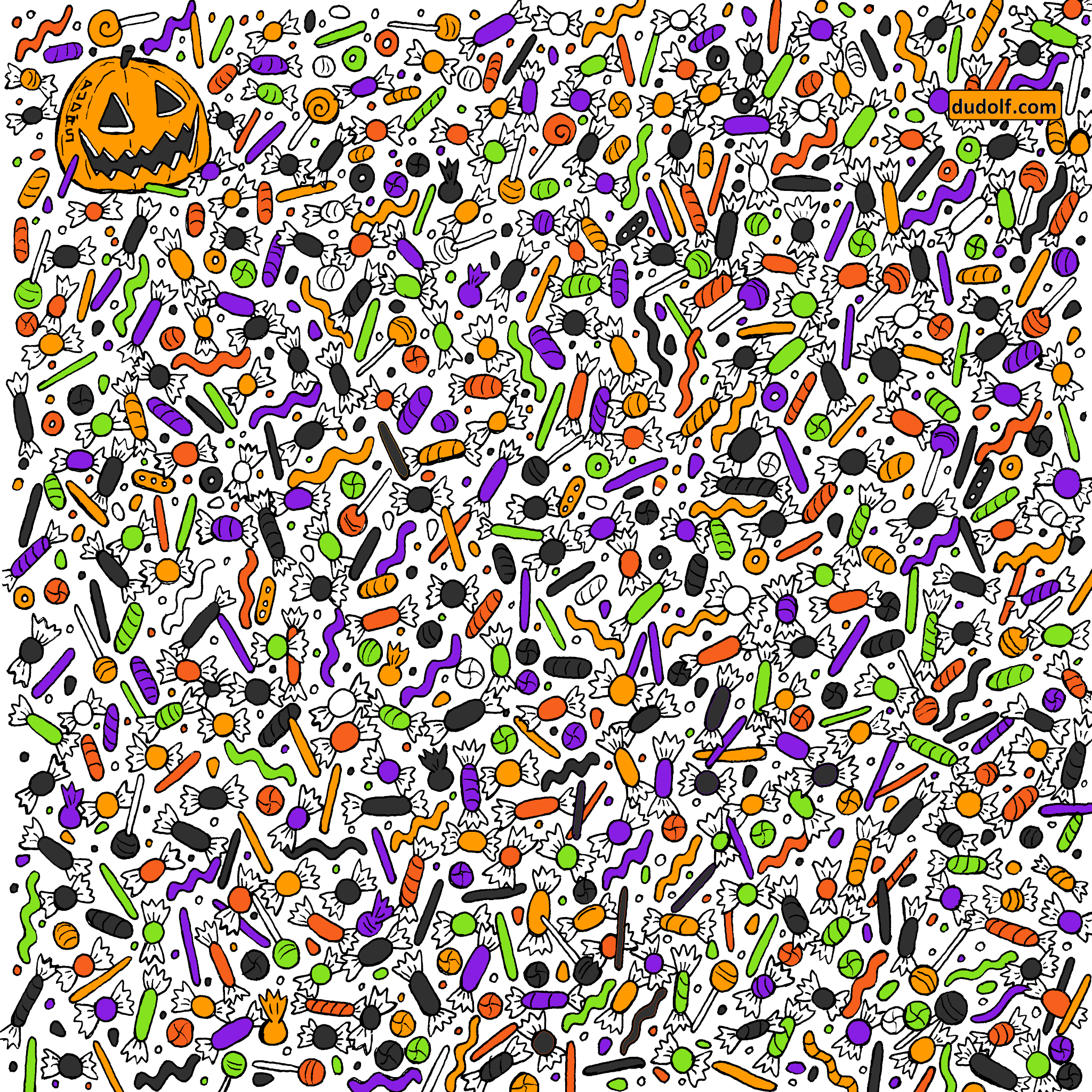 Halloween Candy Brain Teaser: Can You Find The Hidden Spider And within Brain Teasers Hidden Pictures