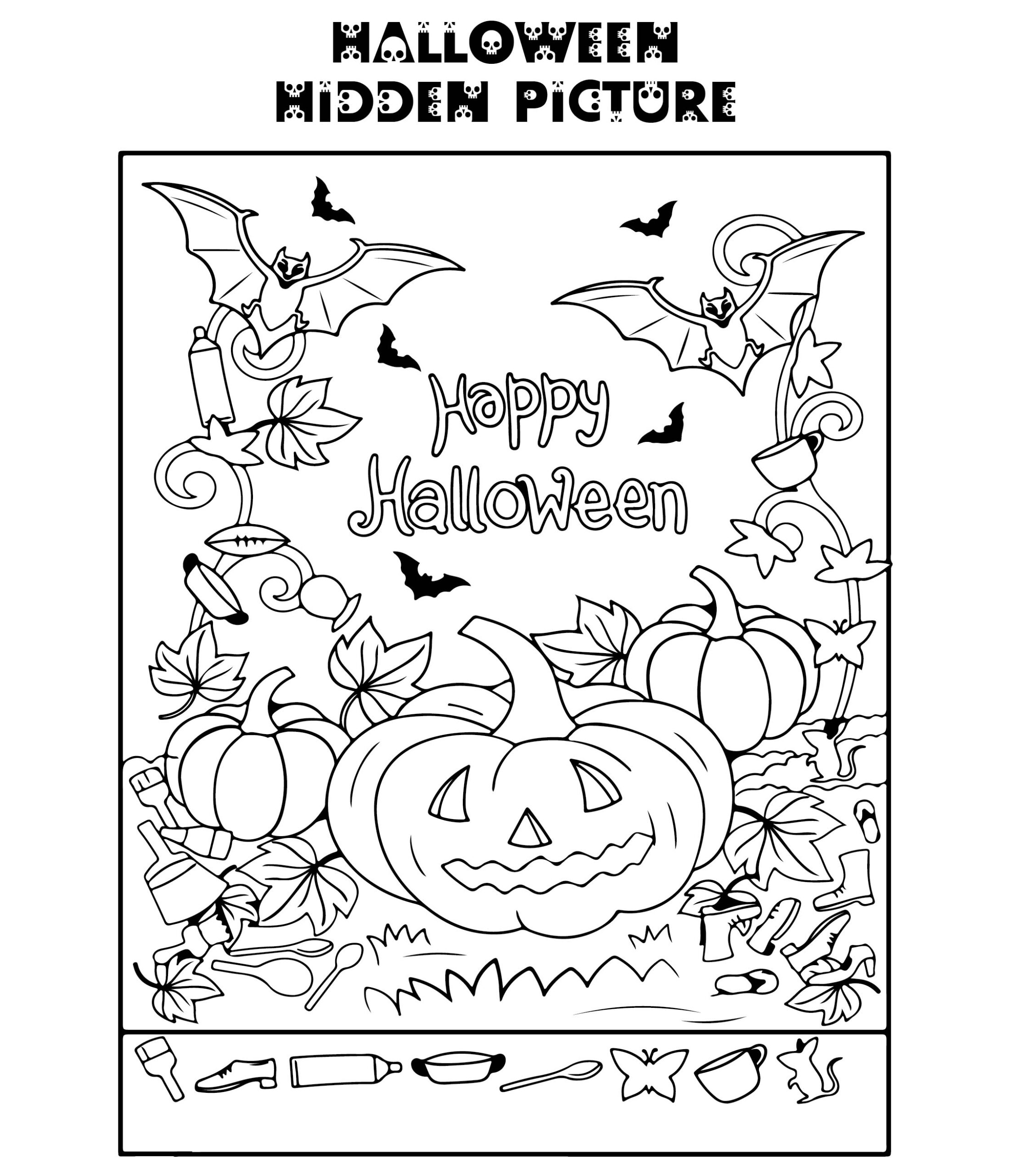 Halloween Hidden Picture - 15 Free Pdf Printables | Printablee within Hard Halloween Hidden Pictures