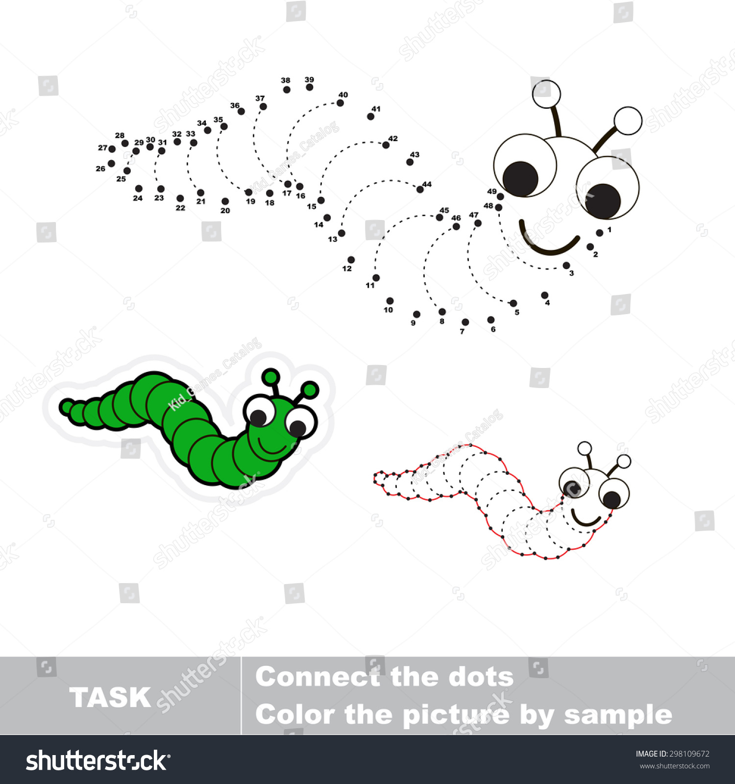 Hidden Caterpillar Trace Game Kids Join Stock Vector (Royalty Free for Caterpillar Hidden Pictures For Kids