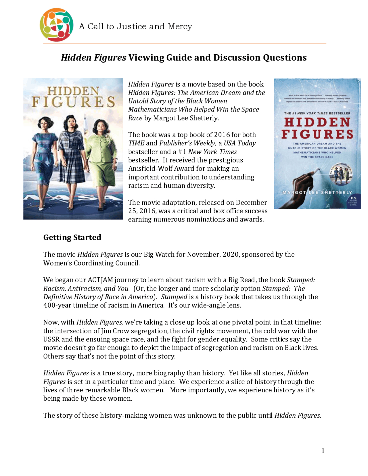Hidden Figures Viewing Guide And Discussion Questions | Exercises inside Hidden Pictures Discussion Questions