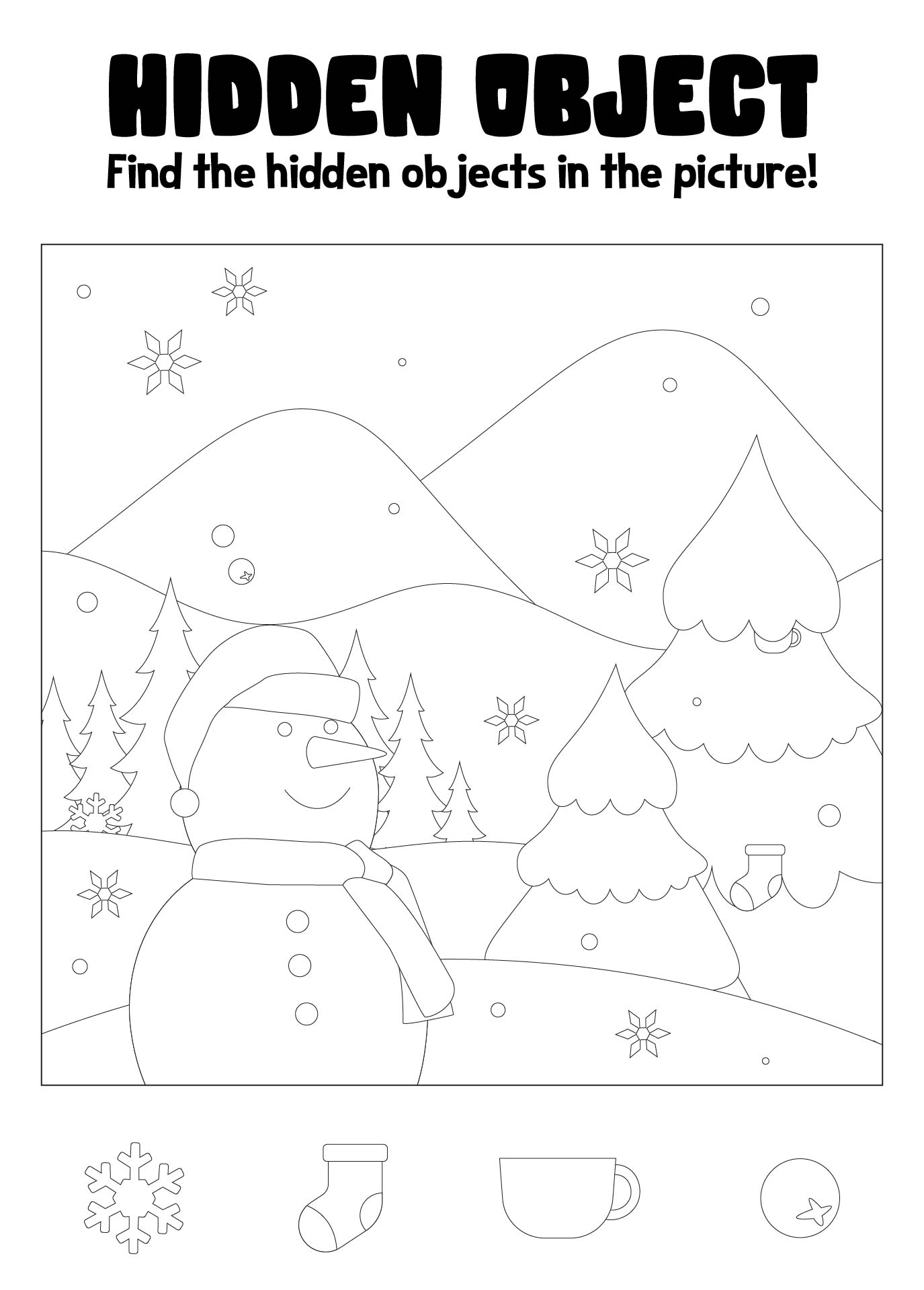 Hidden Object Worksheets - 12 Free Pdf Printables | Printablee inside Hidden Pictures Printable Seasonal