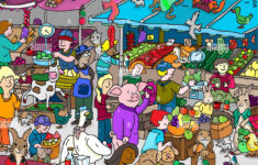 Hidden Objects, Market, Farmers, Weekly Market, Farmers in Hidden Pictures Fruits And Vegetables