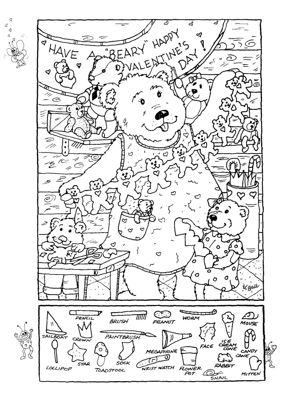 Hidden Picture Puzzle For Valentines Day - Worksheets Library within Valentine Day Hidden Picture Printable