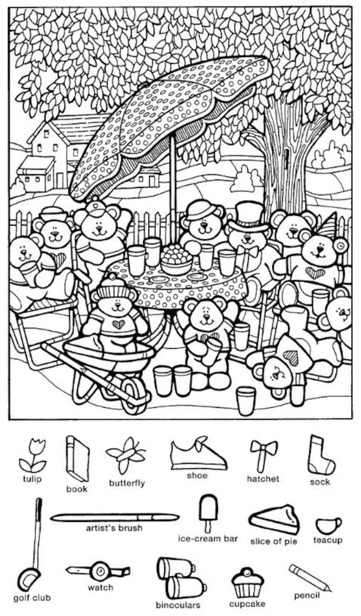 Hidden Pictures Children And Adult Level Picture Search - Etsy 28 regarding Hidden Pictures Hard Level