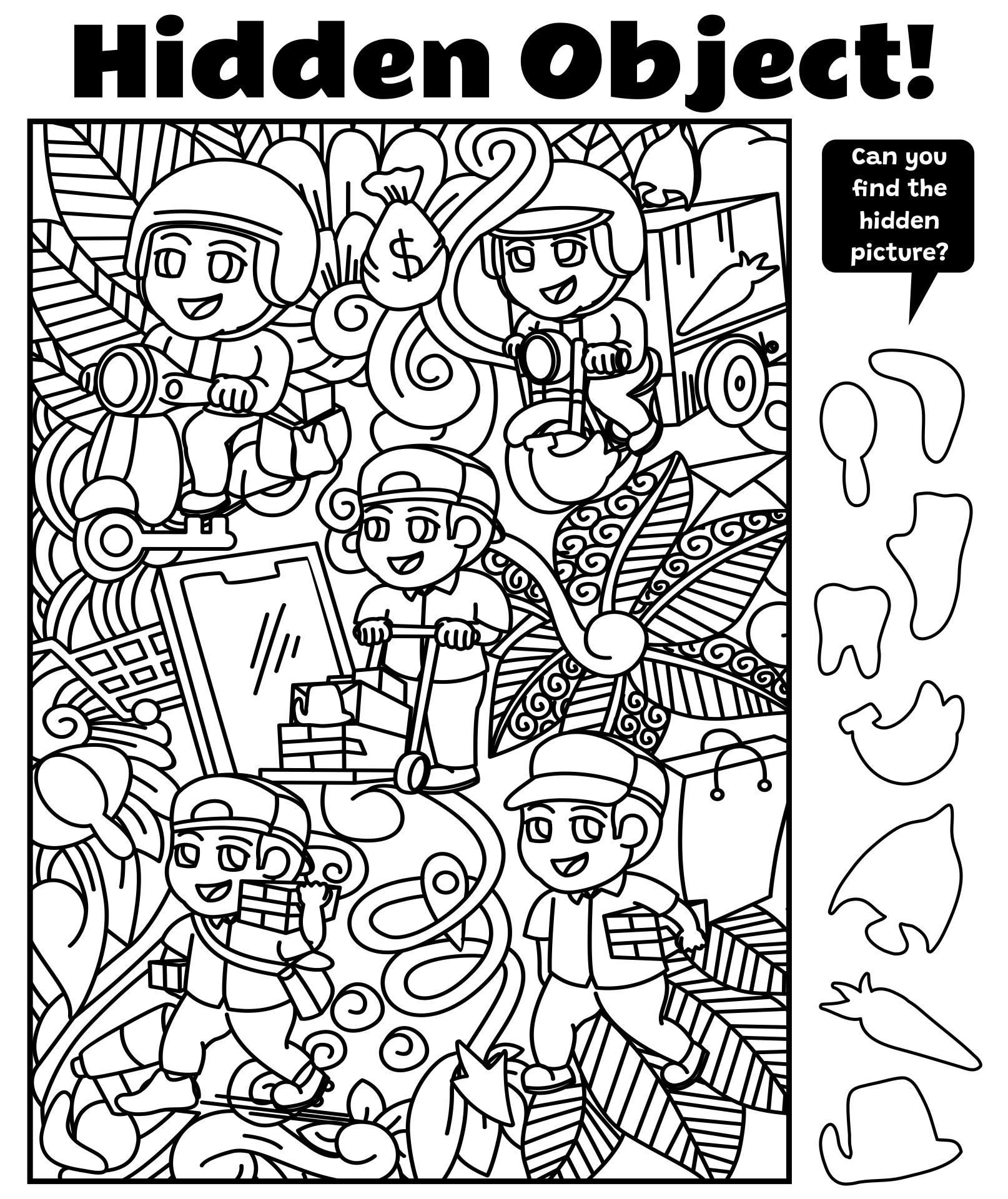 Hidden Pictures For Adults - 10 Free Pdf Printables | Printablee with Printable Large Print Hidden Objects