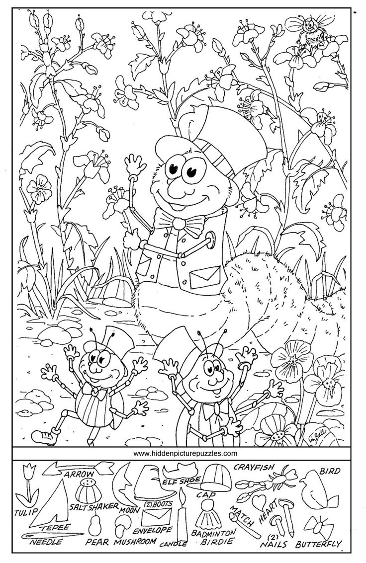 Hidden Pictures Page - Print Your Hidden Pictures Caterpillar Page in Hidden Pictures Kids To Print Summer