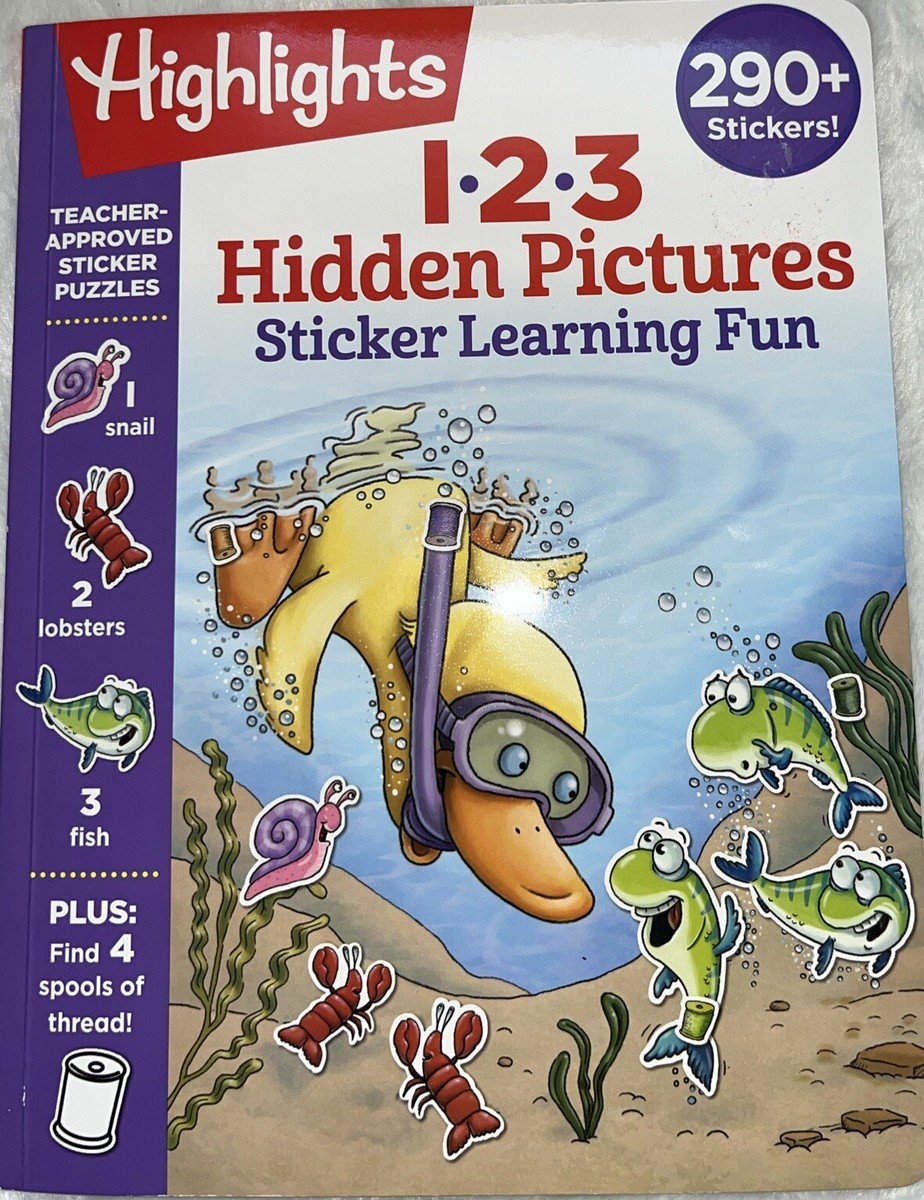 Highlights 1-2-3 Hidden Pictures Sticker Learning Fun-Sticker intended for Highlights Teachers Hidden Pictures