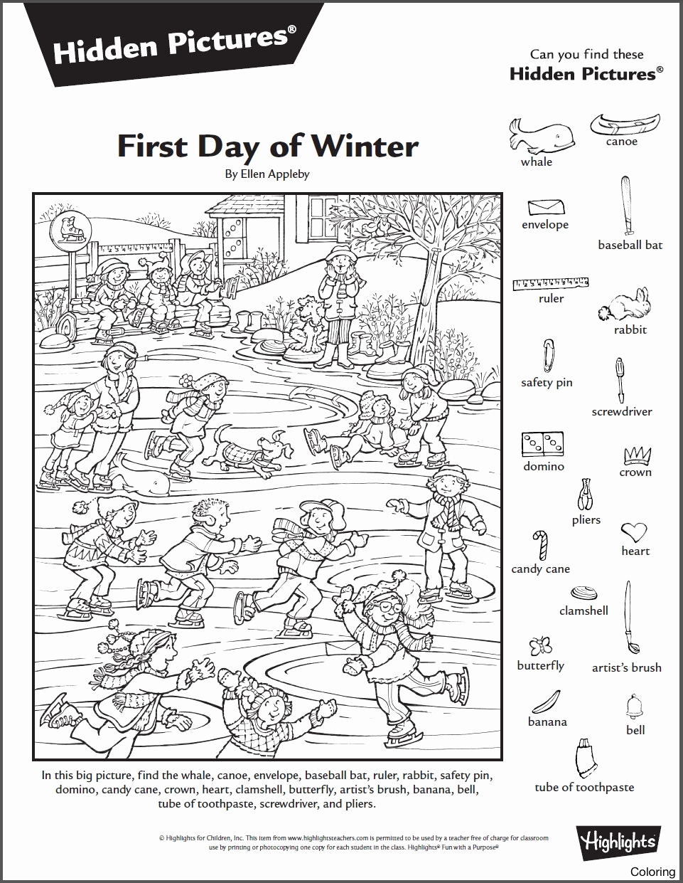 Highlights Hidden Pictures Printable Pdf - Customize And Print 43E in Winter Highlights Hidden Pictures