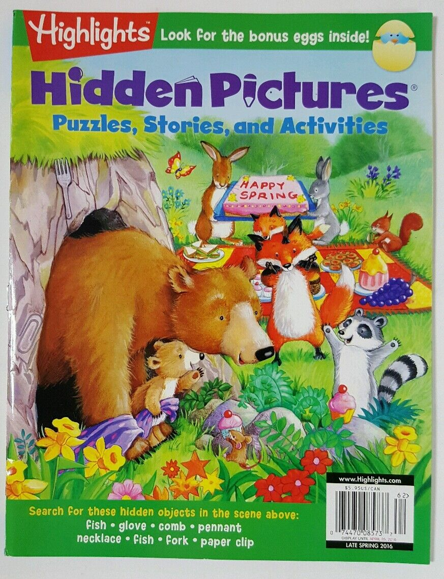 Highlights Hidden Pictures Puzzles Stories Activities Spr 2016 within Highlights Hidden Pictures Spring