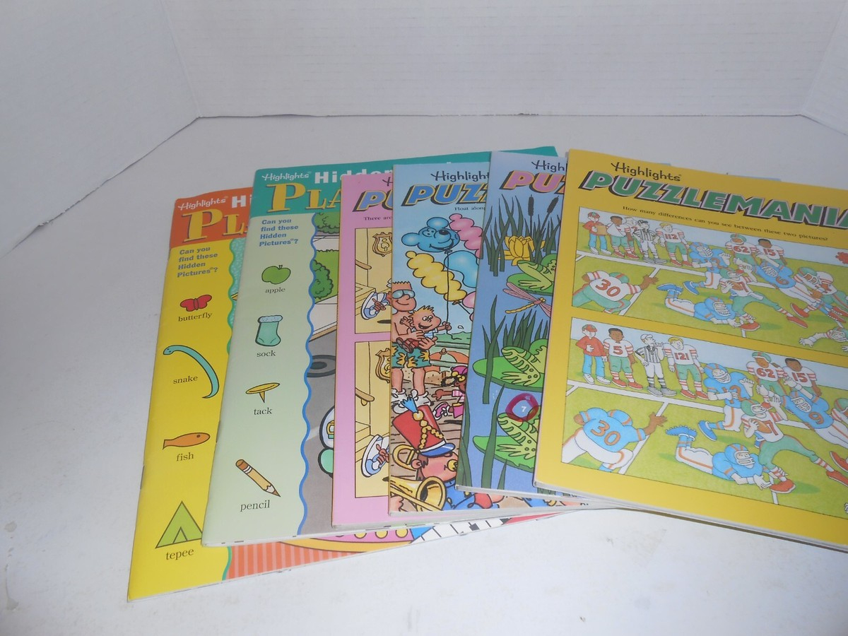 Highlights Puzzlemania &amp;amp; Hidden Picture Playground 6 Books | Ebay regarding Highlights Hidden Pictures Playground