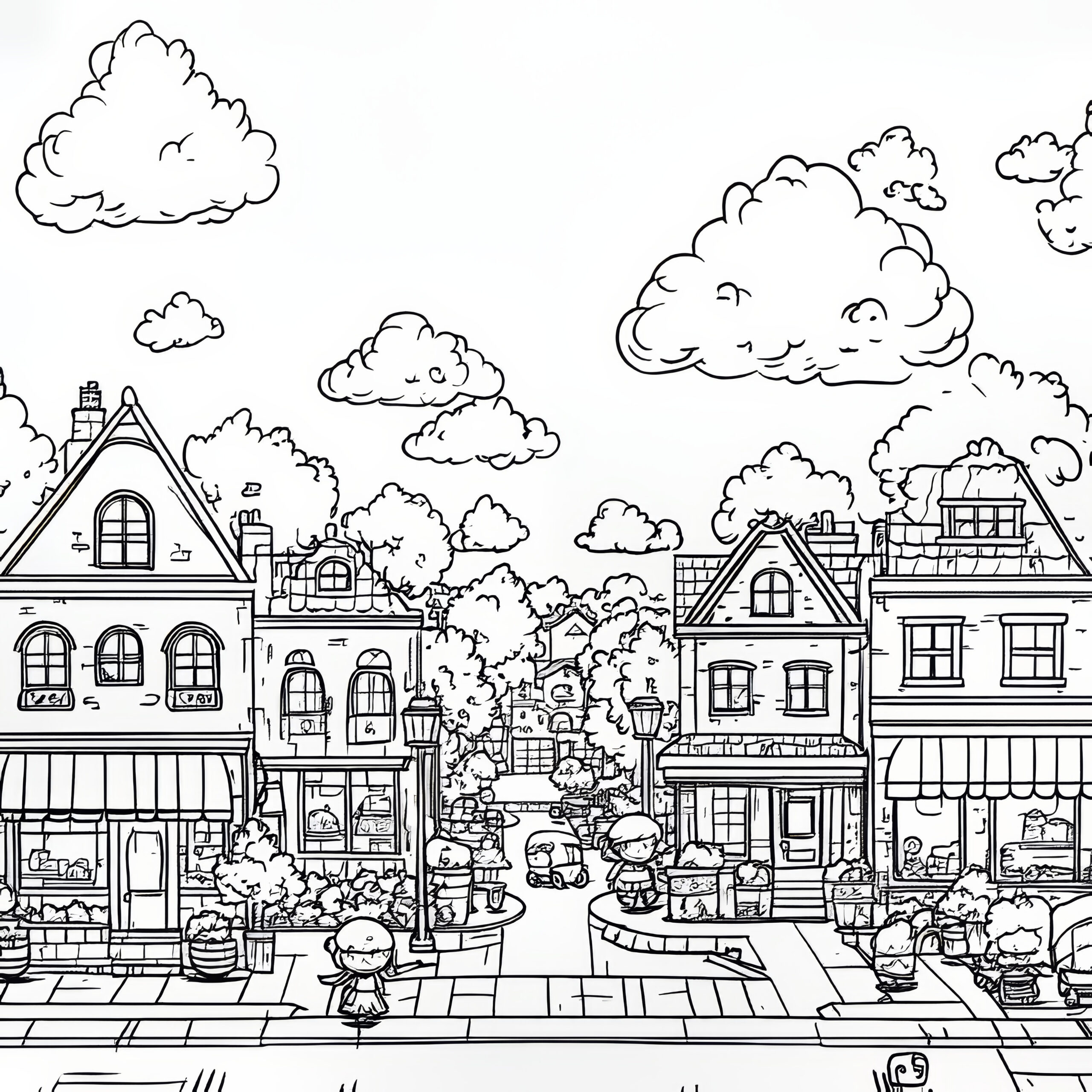 Houses In The City: Hidden Picture For Coloring (Free) in Easy Hidden Pictures Online