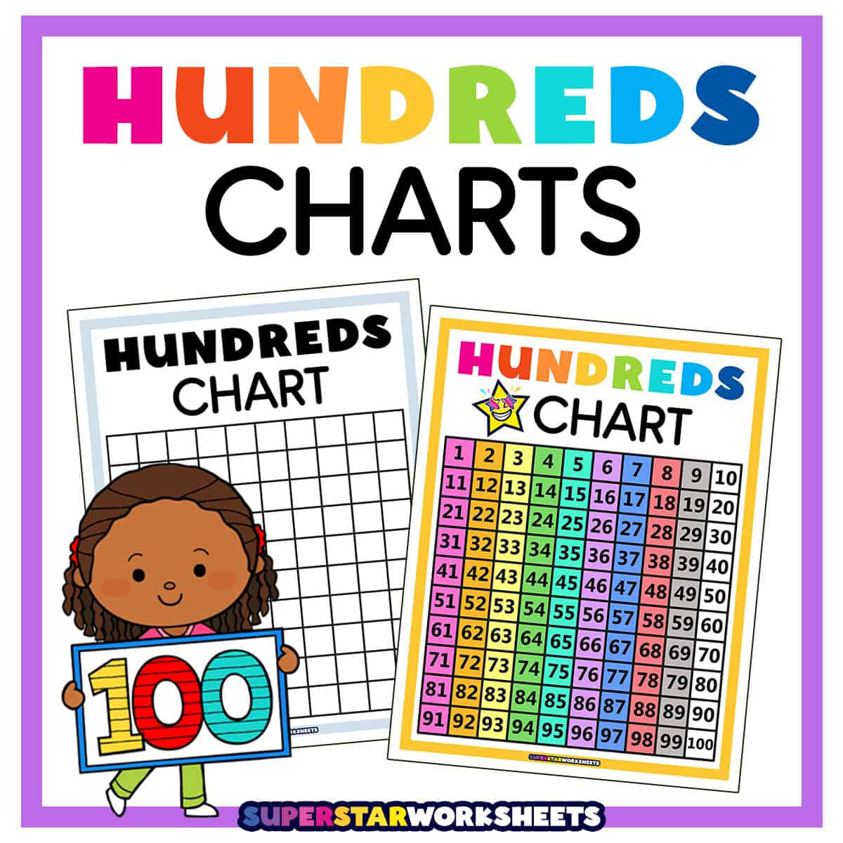 Hundreds Chart Printables - Superstar Worksheets with Free 100 Chart Hidden Pictures