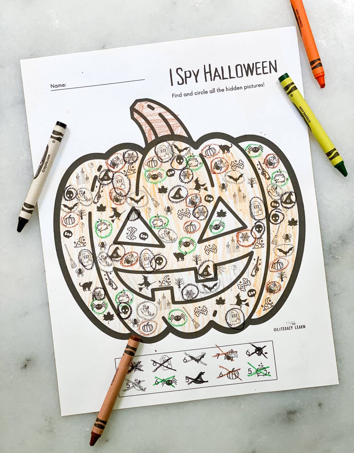 I Spy Halloween Activity Sheet - Free Printable! - Literacy Learn for Free Halloween Hidden Pictures Printable