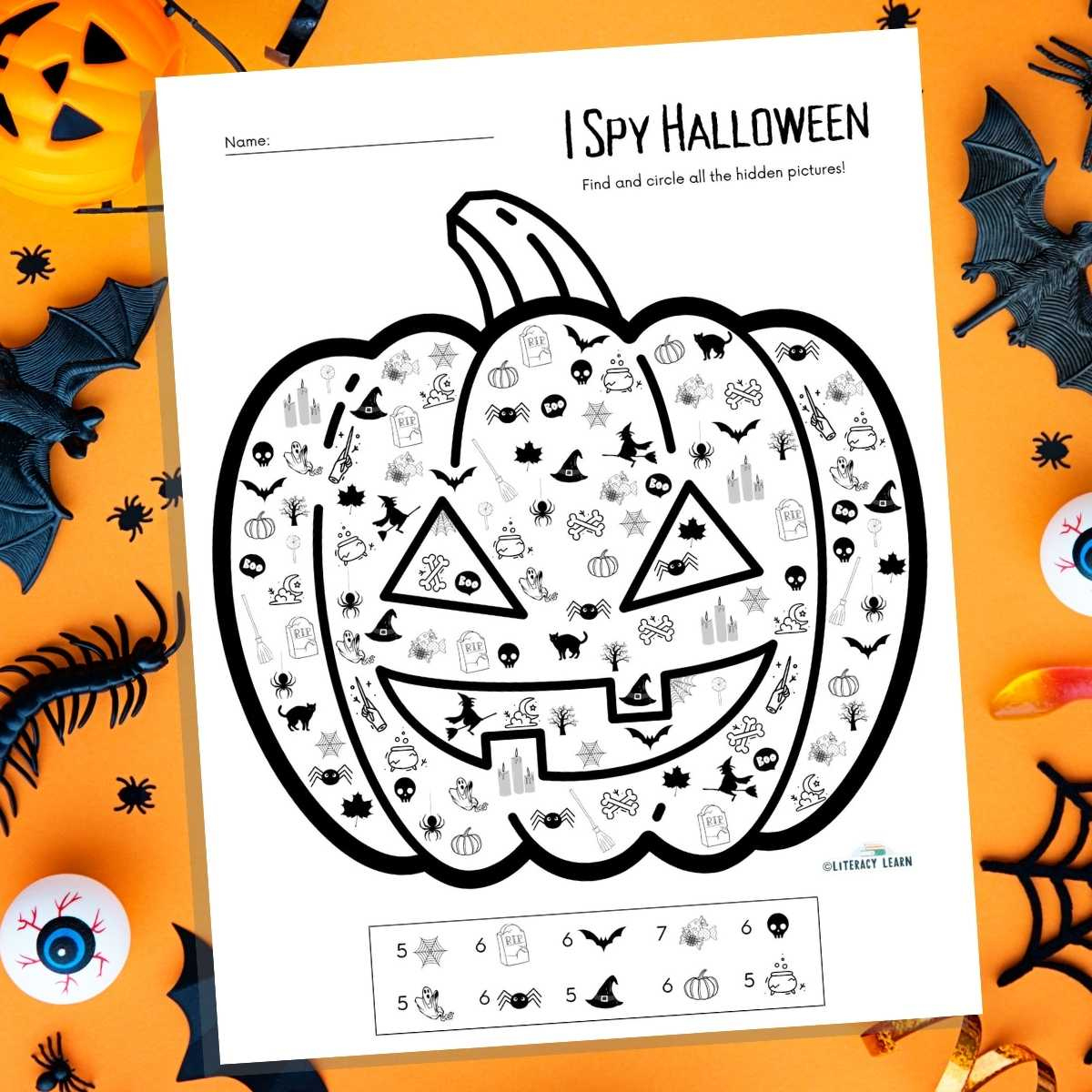 I Spy Halloween Activity Sheet - Free Printable! - Literacy Learn regarding Halloween Hidden Pictures Worksheets