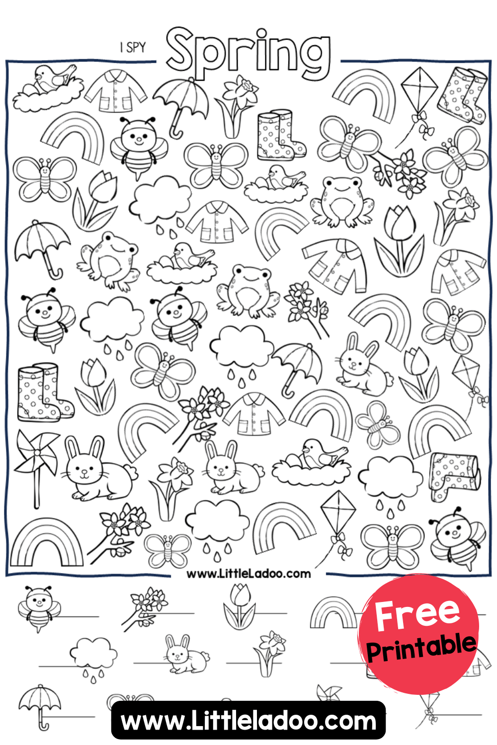 I Spy Spring {Free Printable} with Seek and Find Printable Free