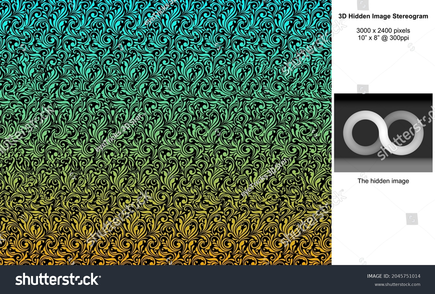 Infinity 3D Hidden Image Stereogram Illusion Stock Illustration pertaining to Dot Pictures With Hidden Pictures