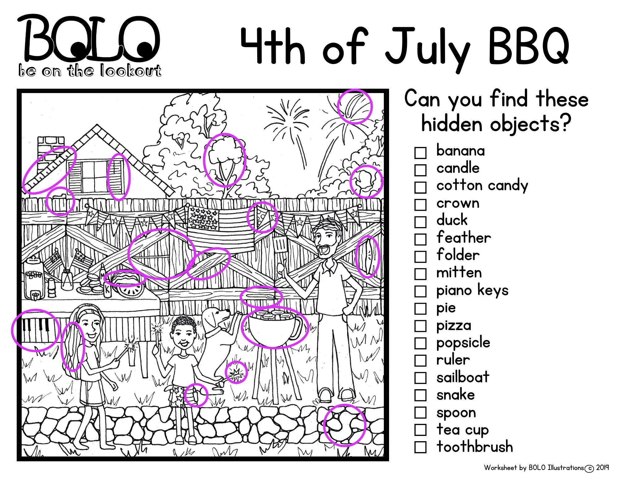 July 4Th Bbq - Bolo - Be On The Look Out, Hidden Objects, Pictures with 4th of July Hidden Pictures