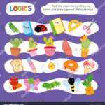 Logic Kid Find Wrong Item Game Stock Vector (Royalty Free Intended For Printable Find An Item Game