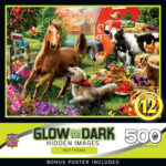 Masterpieces Farm Puzzle 500 Piece Glow In The Dark Hidden Images In Jigsaw Puzzles With Hidden Pictures