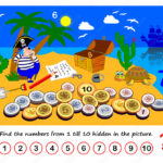 Math Education For Children. Logic Puzzle Game. Find The Numbers Inside Hidden Pictures Math Games