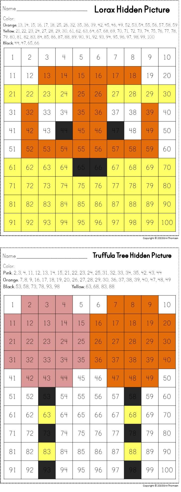 Mrs. Thomson&amp;#039;S Primary Printables within 100 Chart Hidden Pictures