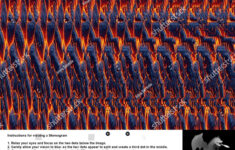 Optical Illusion Stereogram Hidden 3D Shape Stock Illustration with 3 Dimensional Hidden Pictures