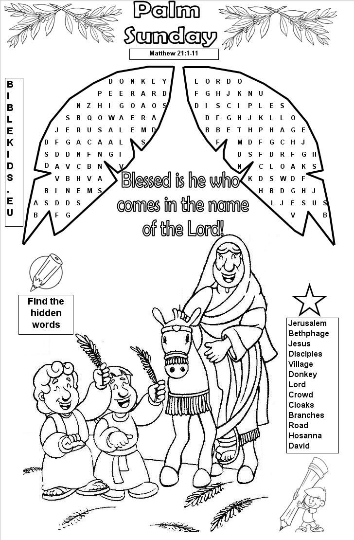 Palm Sunday - Palm Sunday Word Search Puzzle with regard to Palm Sunday Hidden Pictures